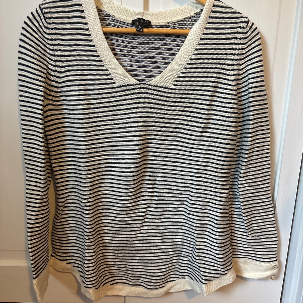 Talbots stripe sweater -size petite small